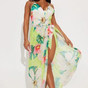 Fashion Nova Tropical Floral Azura Skirt Set